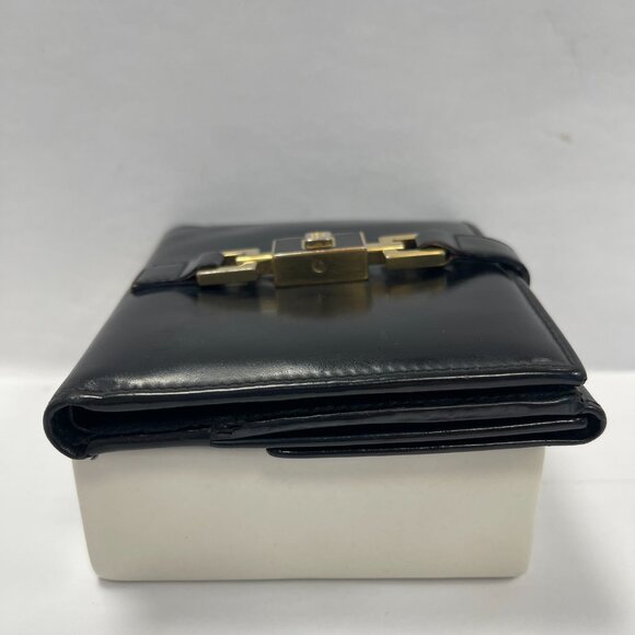 Gucci Vintage Jackie Piston Lock Compact Patent Leather Wallet-Black - Preowned - Picture 4 of 15